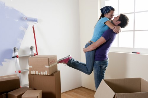 Packed moving boxes and home essentials ready for removals in Croydon