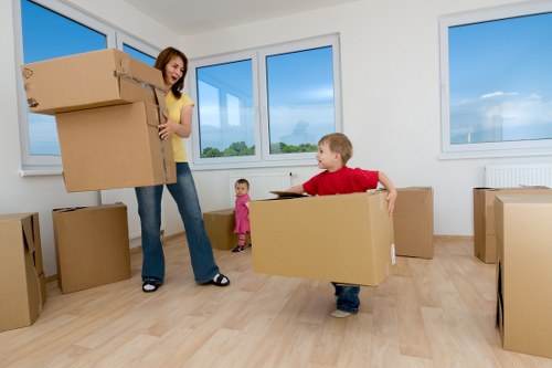 Boxes and furniture prepared for short-term storage in Croydon